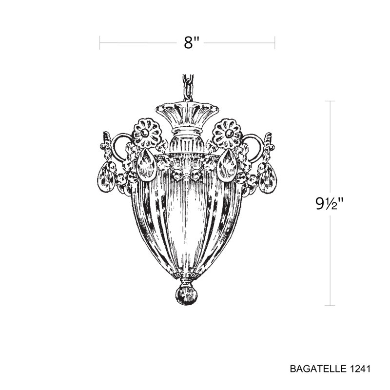 Bagatelle Pendant, Heirloom Gold, 12.5" H x 10.5" W x 10.5" D, Heritage Handcut Crystal Clear