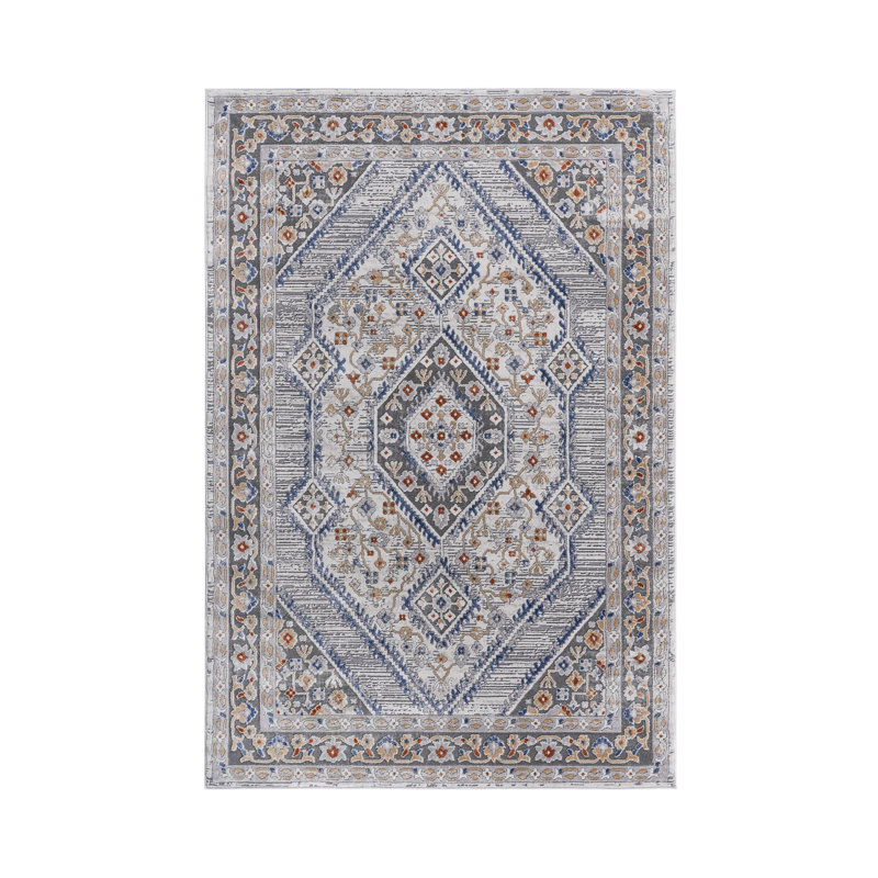Bordered Non-Shedding Living Room Bedroom Dining Home Office Stylish And Stain Resistant Area Rug, Rectangle 5'3" x 7'6"