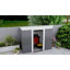 Abri de jardin en métal 2,13 m x 1,22 m avec portes coulissantes, gris anthracite