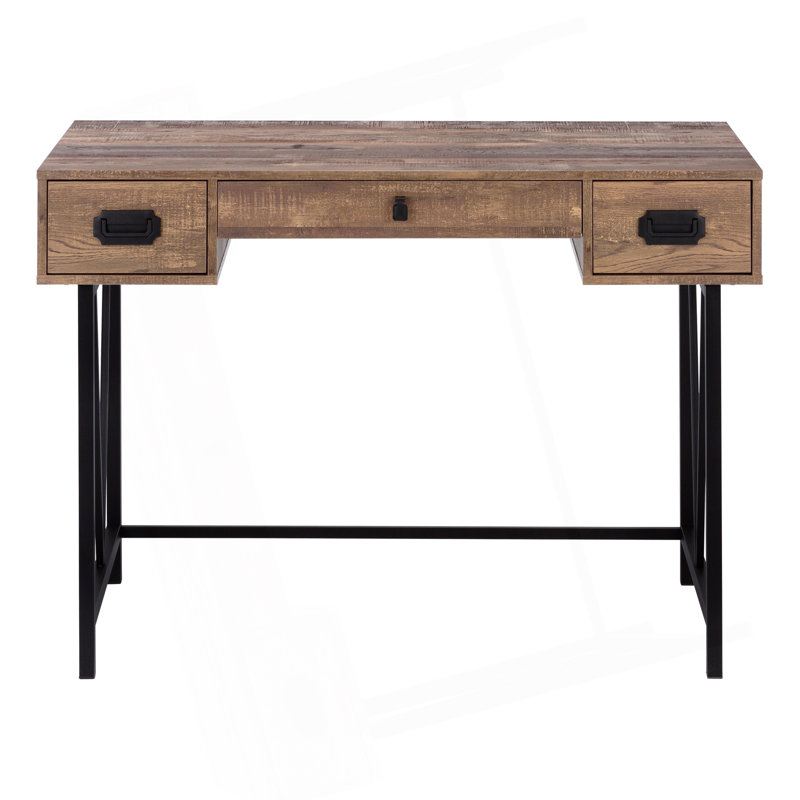 Bureau d'ordinateur, bureau personnel, ordinateur portable, tiroirs de rangement, L 48 po, bureau, métal noir, transitionnel