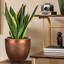 Concrete Effect Indoor Plant Pot, Indoor Planter with Metallic Looks, Small Flower Pot with Mesh Pattern D26.5 H24.5 cm, with Inner Top D22.5 cm, 13 litres-634636570