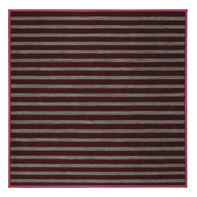 Tapis brun à rayures horizontales lavable à la machine