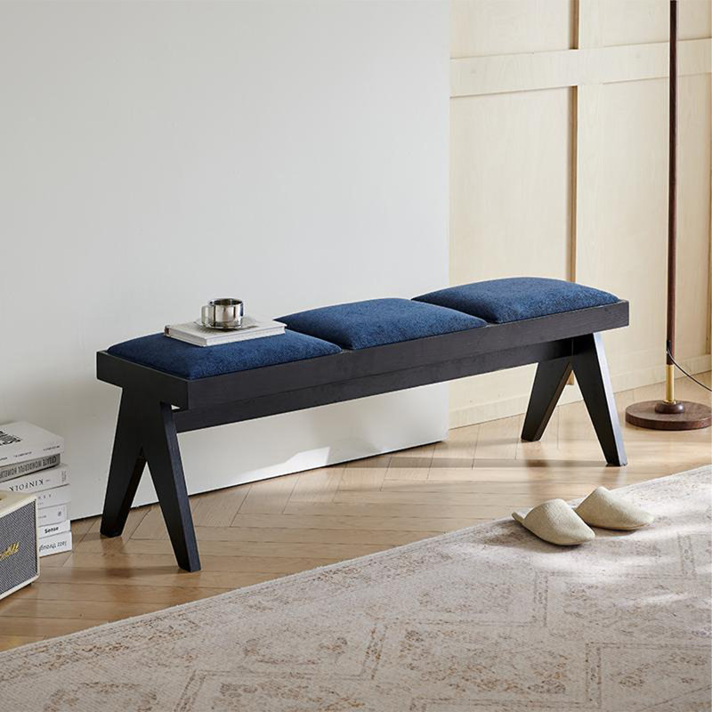 Banc en bois massif de style français pour lin, idéal pour le salon et la chambre.