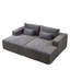 Chaise longue modulaire surdimensionnée de 87 po avec fauteuil inclinable en velours côtelé gris, sans assemblage, pour un salon de chambre à coucher, assemblage requis-1370331760