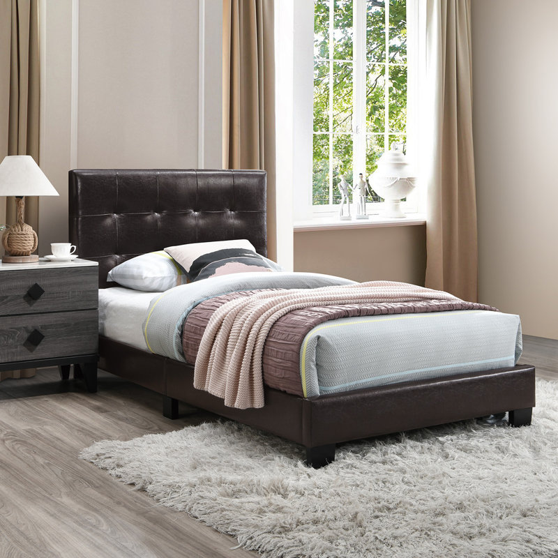 Lit plateforme, Simple, Brun