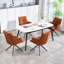 360° Swivel Dining Chairs, Modern Chenille Upholstered Armchairs With Ergonomic Back Support, Sturdy Metal Legs For Kitchen & Dining Room-787347666-787347668