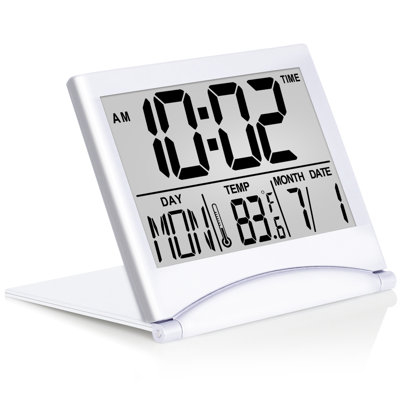 Electric Tabletop Clock in Silver with Alarm