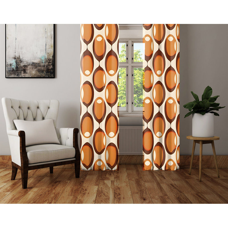 Paire de rideaux semi-transparents en polyester Haritonas, L 20 po x L 52 po