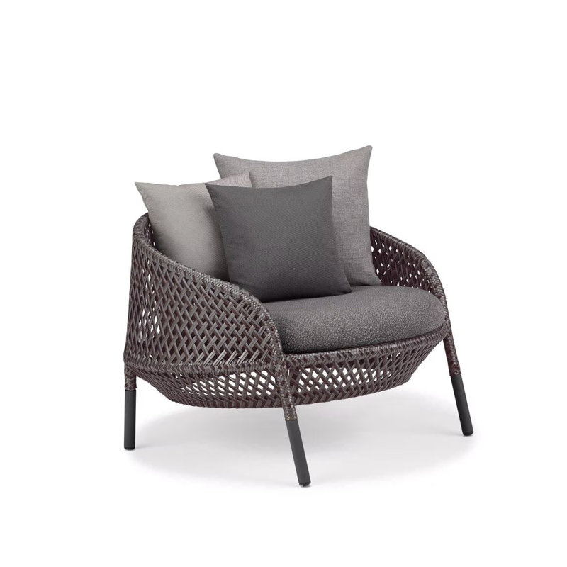 Ahnda Outdoor Lounge Chair, Graphite, Natura Dark Gray