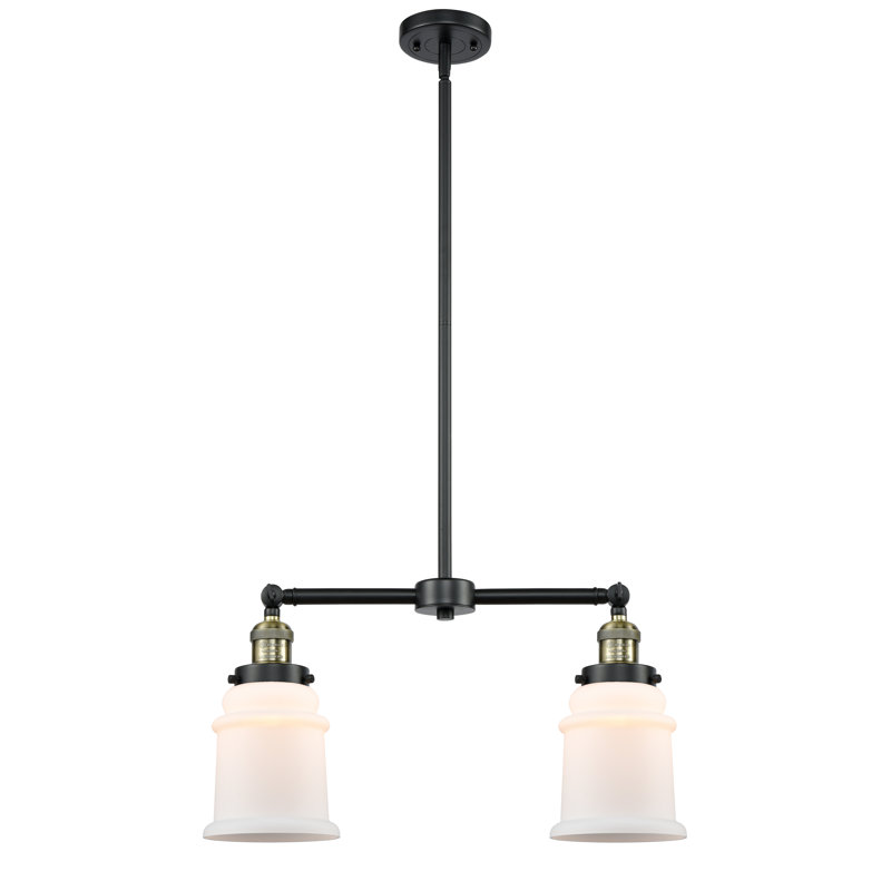 Galaviz 2 - Light Kitchen Island Pendant, No Bulb Included, Black Antique Brass, Matte White Cased