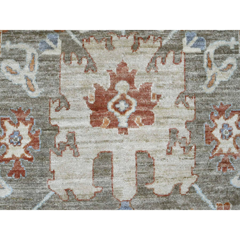 Tapis brun en laine noué à la main 9 pi 3 po x 11 pi 9 po Peshawar Ziegler Mahal 3A62518130EC48C4A40F03D403DE82C4