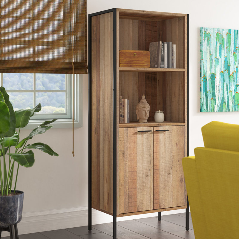 Bodgers 160cm H x 63.8cm W Standard Bookcase, Rustic Oak