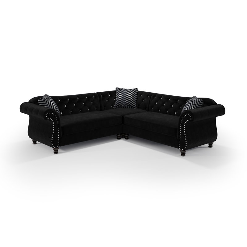 Canapé modulaire de 98,5 po Renato, Noir