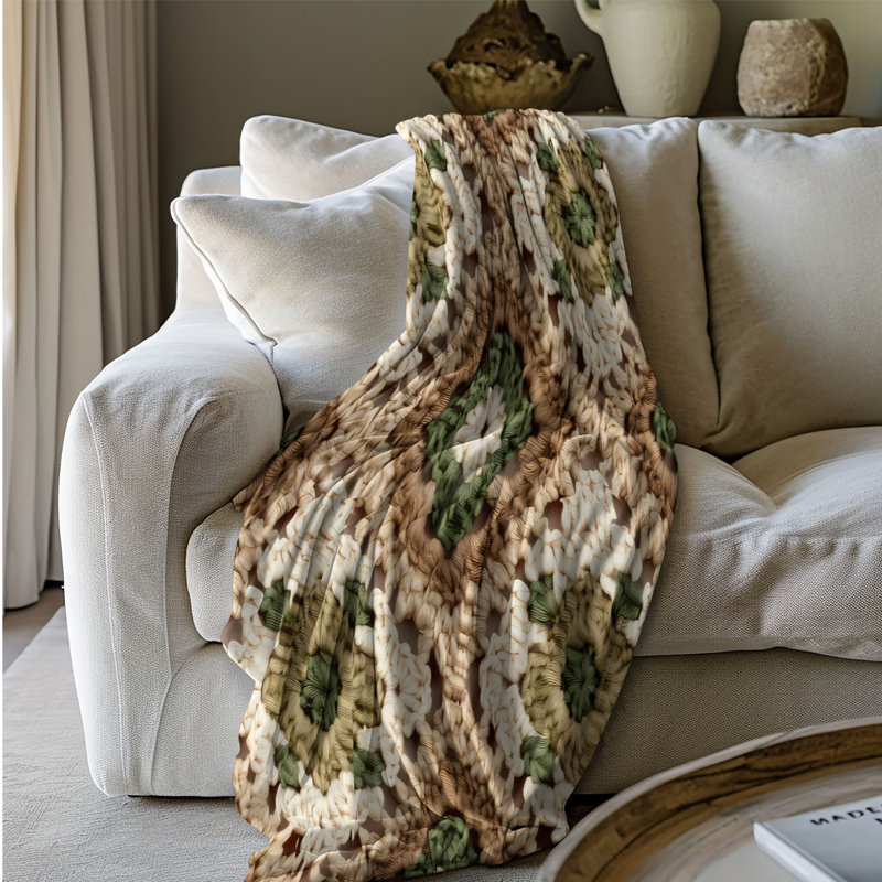 Faux crochet artistique - couverture Sherpa Bla de qualité supérieure 1 pièce, L 50 po x L 60 po