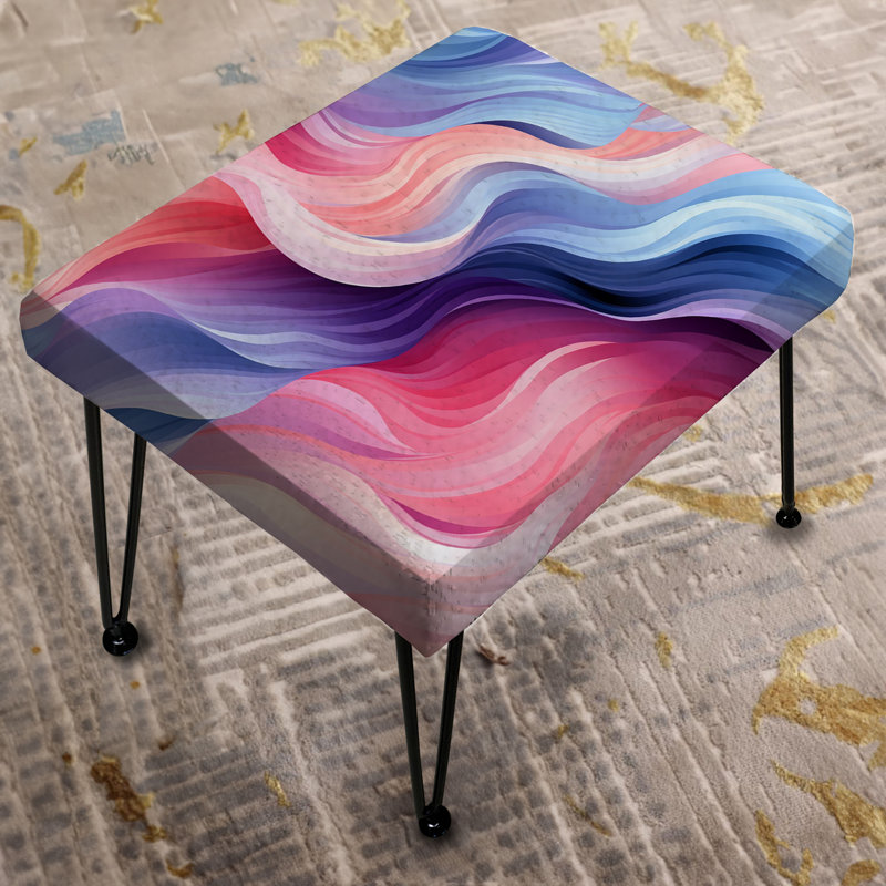 Aura mystique mauve et bleu à rayures rayées - Repose-pieds rectangulaire abstrait