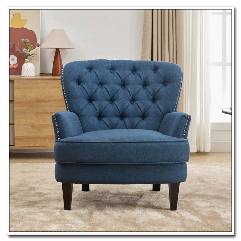 Upholstered Lounge Chair with Nailhead Trim