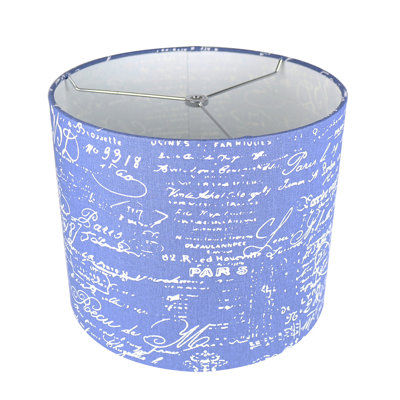 Abat-jour tambour en lin (Spider) en bleu