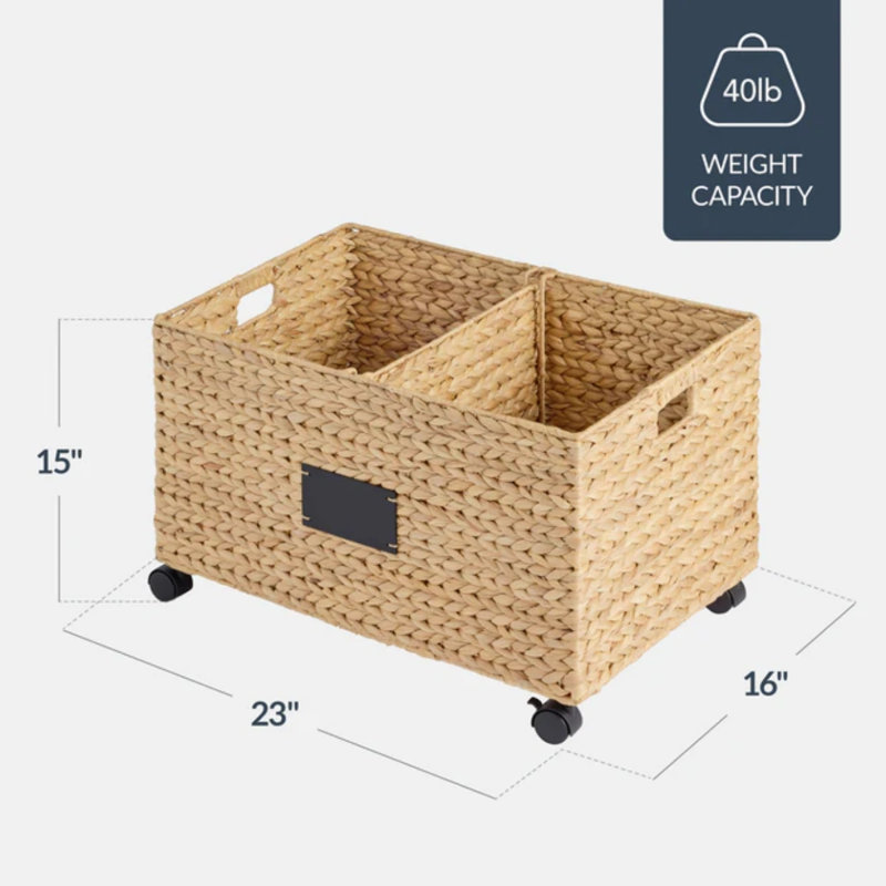 Rolling Pantry Storage Basket, Natural