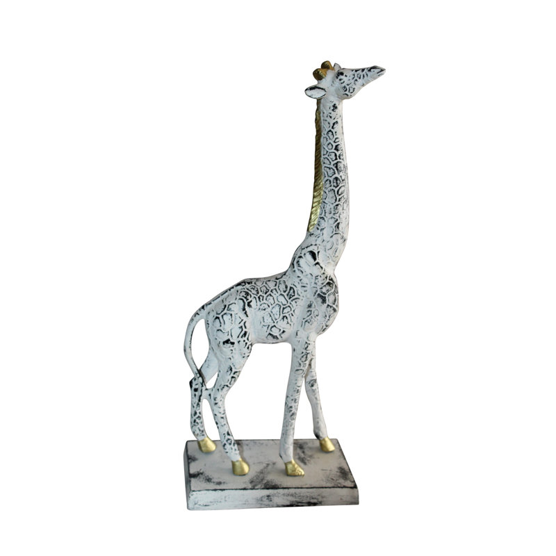 Nifao Collection Aluminum Giraffe Sculpture Graceful Elegance in Tall Form 8" x 4" x 18"H