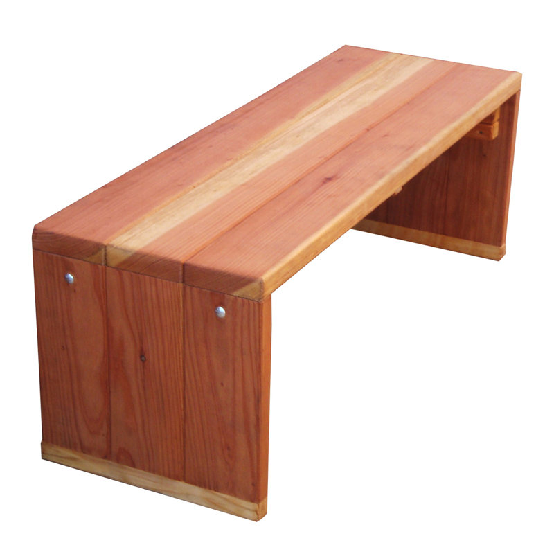 Banc de jardin en bois, Acajou, H 17 po x l 36 po x P 11 po