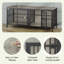 Table de bout de 80 po avec cage pour chien grise, chenil d'intérieur 2 portes robuste, meuble pour chien polyvalent comme meuble télé-1499153296