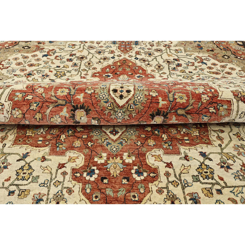 Hand Knotted Wool Oriental Area Rug, Rectangle 9' x 12'