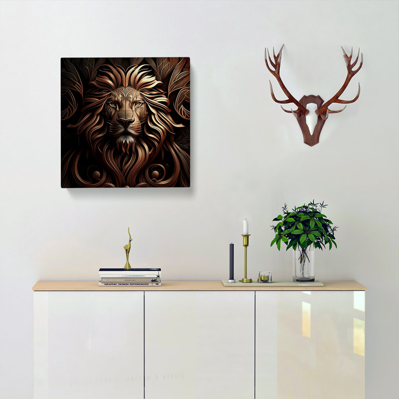 Lion - No Frame Print, 50cm H x 50cm W x 3cm D