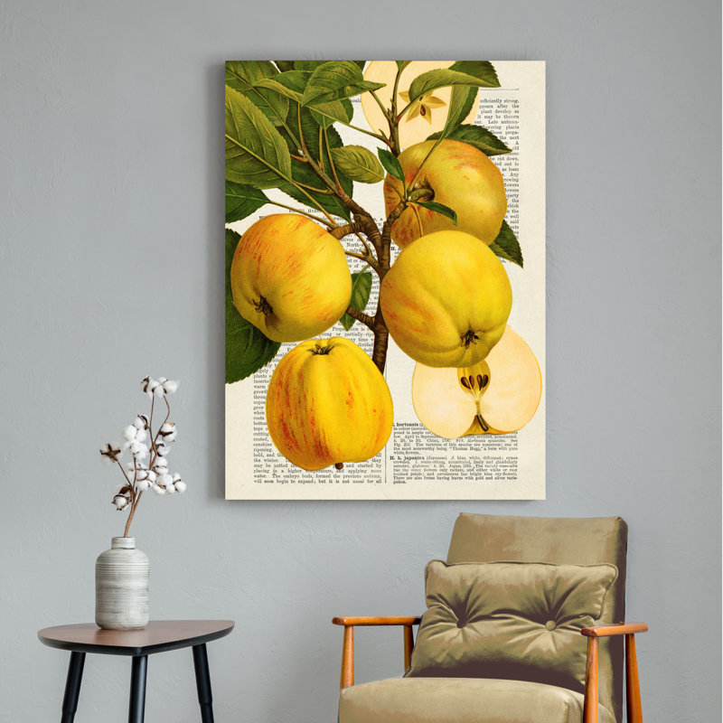 Seasonal Fruits, Apples 1 Piece Wrapped Canvas Painting, 80cm H x 60cm W x 4cm D
