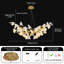 10-light 36" Dimmable Tree Branches Ginkgo Chandelier With Ceramic Leaves Shades