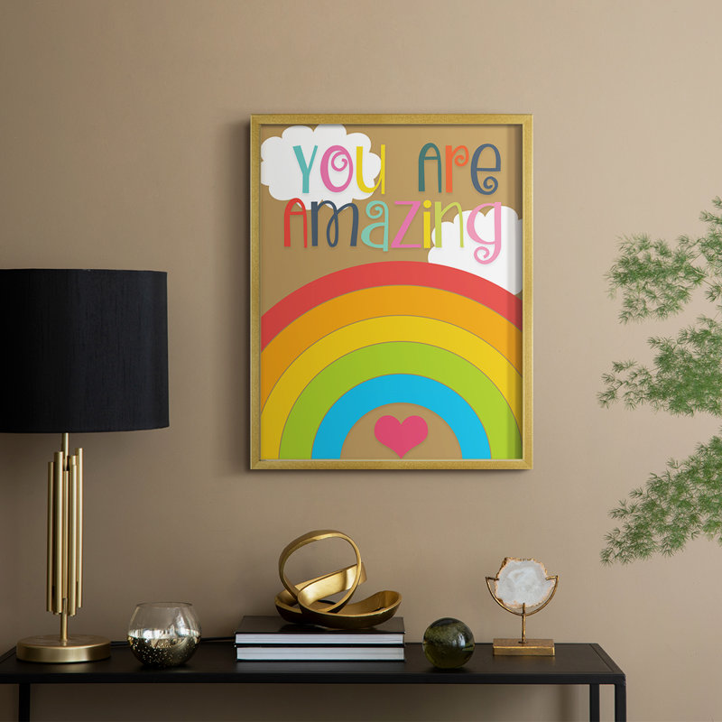 «You Are Amazing», reproduction encadrée - bois massif