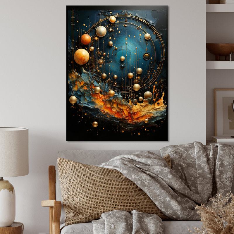 Astrologie planète Rhapsodie mixte - Astrologie, reproduction d'art en métal, H 20 po x l 12 po x P 1 po