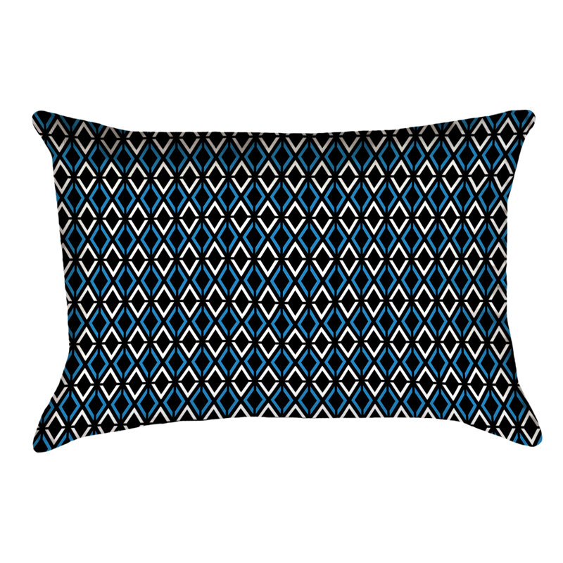 Housse de coussin Katelyn Elizabeth, Noir / Bleu, Simili suède