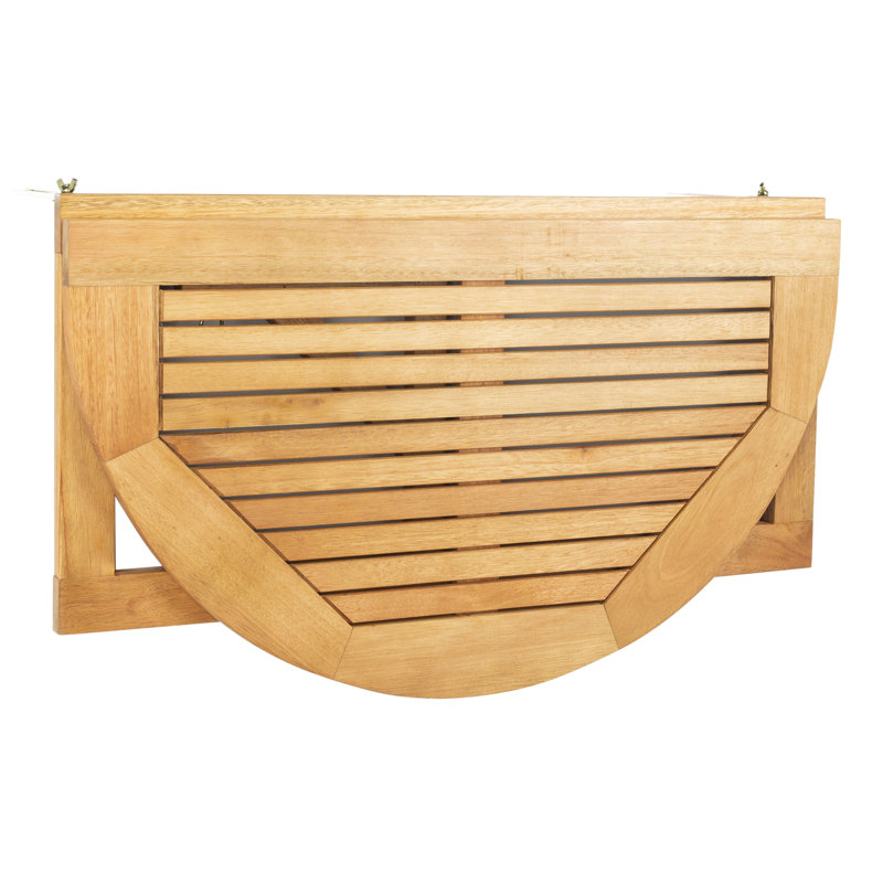 Jaileen Teak Folding Outdoor Balcony Table , 27.6'' in. W 16.5'' in. D, Natural