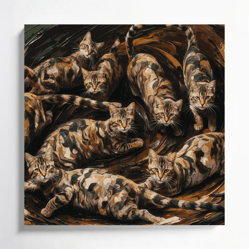 Cats Sokoke Brown, art mural sur toile, H 12 po x l 12 po