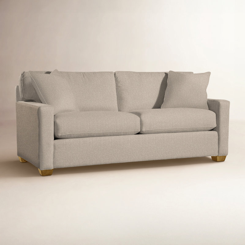 Gramercy Park Upholstered 81'' Sofa, Havana Finish, Eggshell Crypton Performance; 0884-93