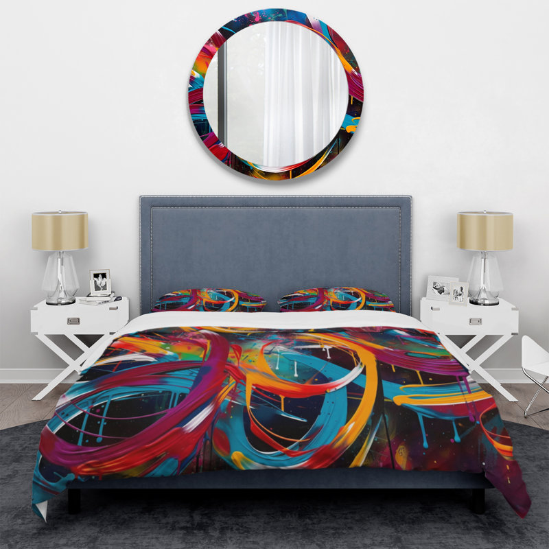 Ensemble de housse de couette en microfibre / polyester Minimalisme Graffiti Artwork III Bedding