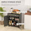 Buffet noir vieilli - comptoir en bois massif, 2 tiroirs, portes, tablette réglable pour la cuisine avec tablette à tiroirs, rangement