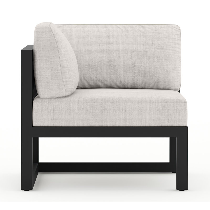 Avion 6 Piece Sectional Set With Swivel, Black, Cast Silver Sunbrella®