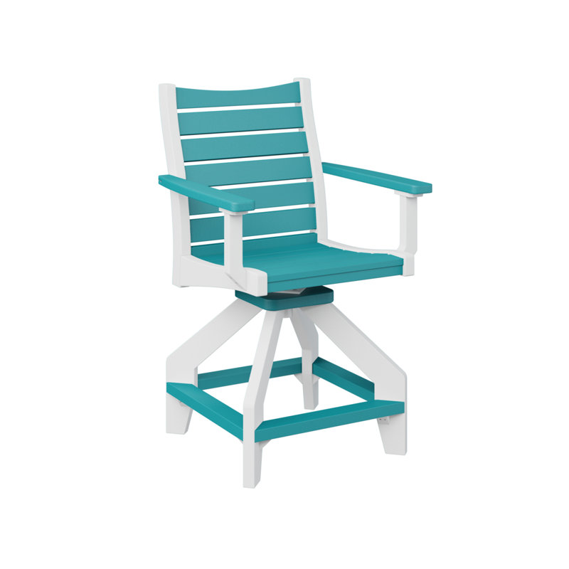 Fauteuil pivotant Berlin, Bleu Aruba, 22.5"