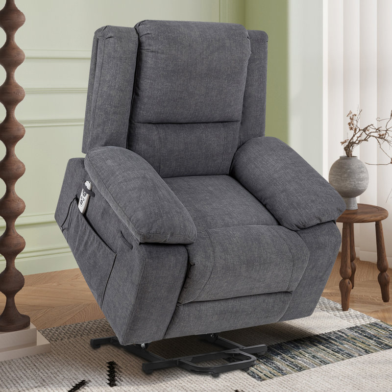 Fauteuil inclinable électrique avec massage, poche latérale, Gris foncé