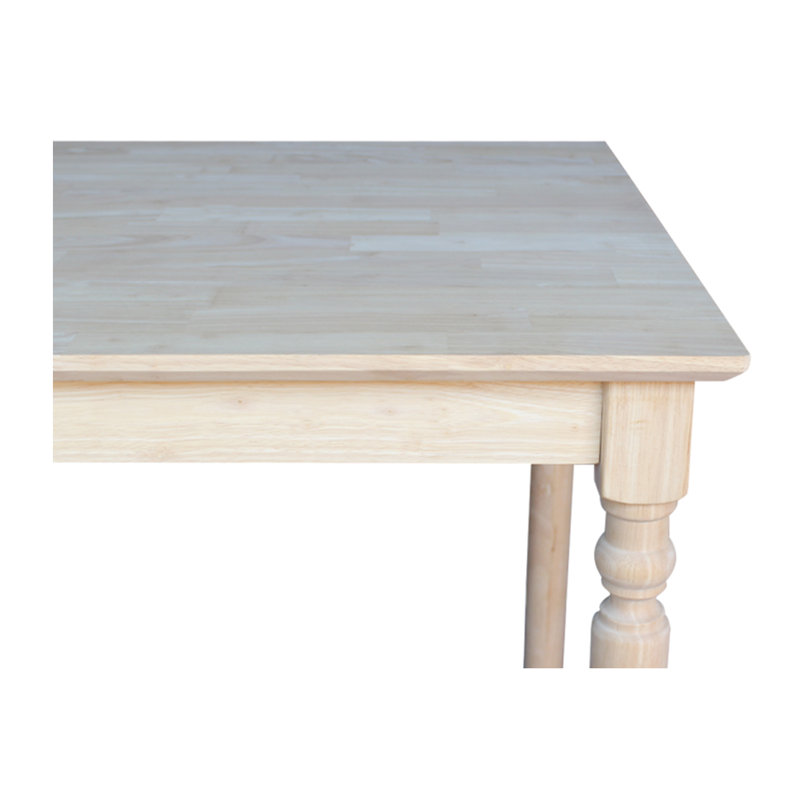 Turned Unfinished Solid Wood Dining Table, 42" H x 30" L x 30" W