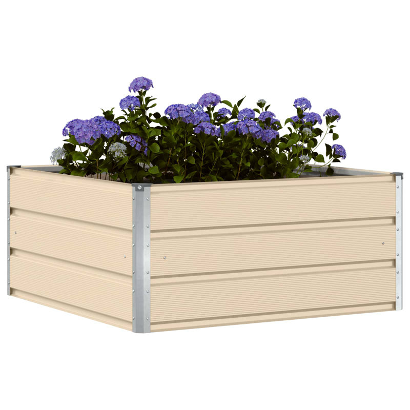 Planter Steel, Ivory, 45cm H x 100cm W x 100cm D