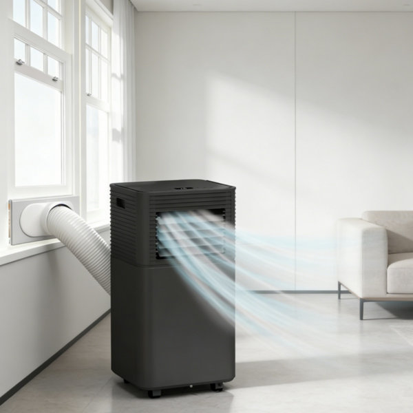 Climatiseur portatif 8 000 BTU pour une pièce jusqu'à 344 pieds carrés Pi., AC portable avec ventilateur, ventilation, mode veille, télécommande, minuterie 24H
