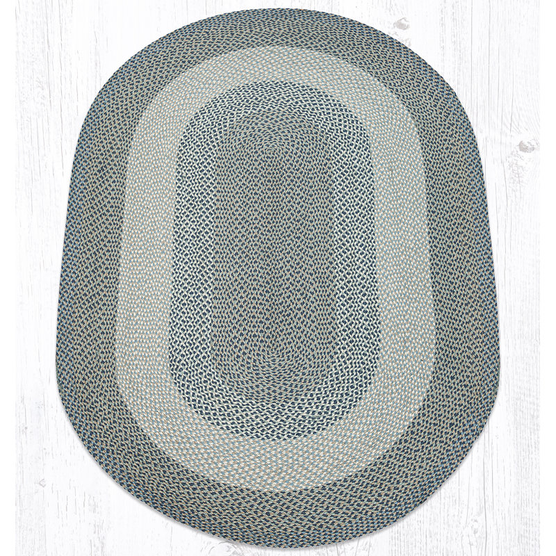  Tapis rustique tressé ovale multi-tons - décor maison de campagne durable, Ovale 5 pi x 8 pi