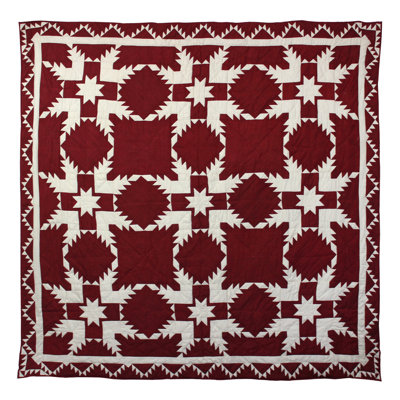 Feathered Star Rustic Cotton Patchwork Quilt