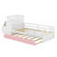 Lit plateforme simple en bois avec bibliothèque et garde-robe mobile-711063186