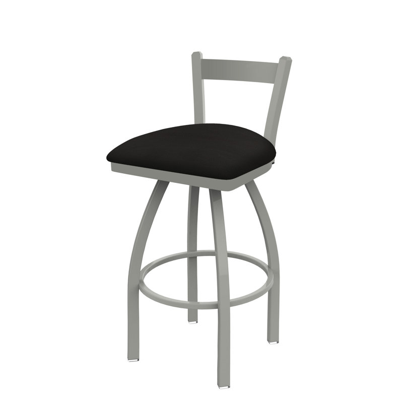 821 Catalina Low Back Swivel Bar Stool, Anodized Nickel, Canter Espresso, Counter Stool (25" Seat Height)