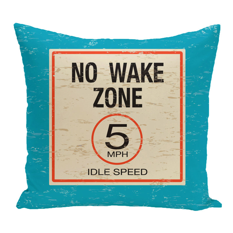 Housse et insert de coussin carré Surf, Sand, Sea No Wake Word, H 26 po x l 26 po, Turquoise