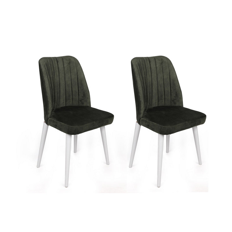 Ensemble de chaises (2 pièces), Blanc, Kaki, 2