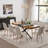 Extendable Dining Table Set with Velvet Chairs-1215318713-1208548446-1208548435